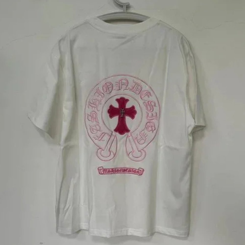 Chrome Hearts | Shirts | White Chrome Hearts Pink Logo Tshirt